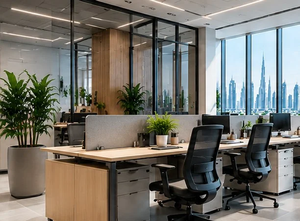 Open-plan office furnished by FurnitureFactory.ae