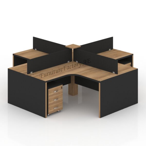 Anton Series PlusType Cluster of 4 Workstation Desk Furniture Factory Dubai