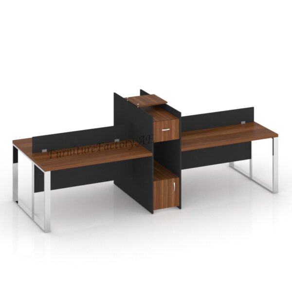 Liam Series Storage Cluster of 4 Face to Face Workstation Desk Furniture Factory Dubai