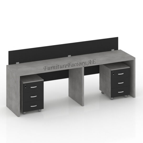 Maximilian Series Cluster of 2 Single Line Workstation Furniture Factory Dubai